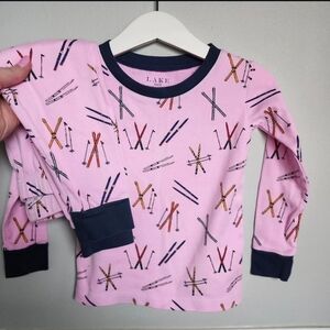 Lake Pajama TODDLER GIRL'S SIZE 3 Pink Ski Print Pajama Set